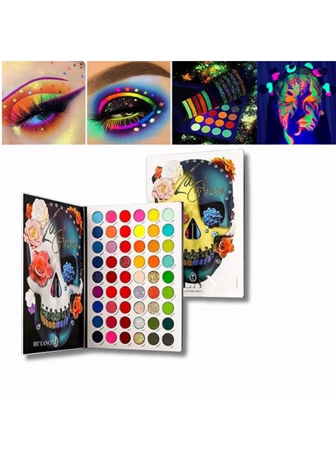 HUDACRUSH HUDA CRUSH Professional 54 Color Eyeshadow Palette - Colorful Eye Shadow Palette with - Shimmer and glitter eyeshadow palette for women & girl - Image 3